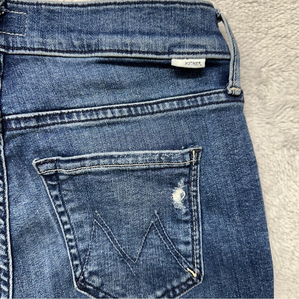 Mother The Dazzler Ankle Fray Mid Rise Distressed Jeans Size 25 Weekend Warrior - Picture 7 of 12